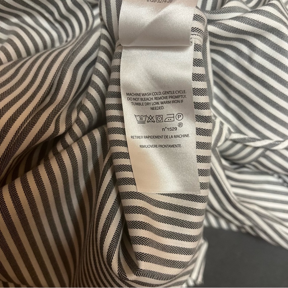 Polo Ralph Lauren Blue Label 15” Neck Slim Fit Gray/White Stripe Preppy Casual - Picture 9 of 9